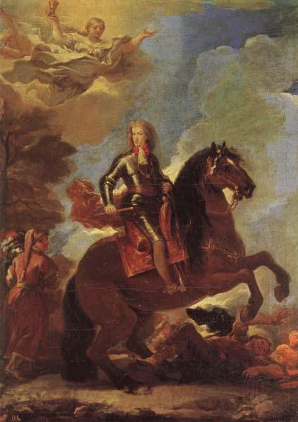 Luca Giordano Equestrian Portrait of Charles II Norge oil painting art